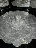 Silver Sequin Petal Shiny Ball Gown Strapless Tulle Long Sweep Prom Dress Evening Dress Party Dress HZ1023