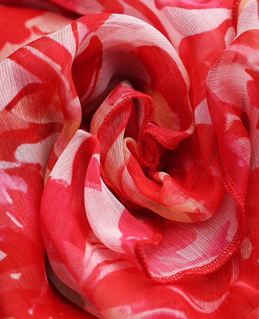 Red Print Floral A Line Spaghetti Strap Layered Chiffon Short Homecoming Dress Vacation Dresses HZ1023