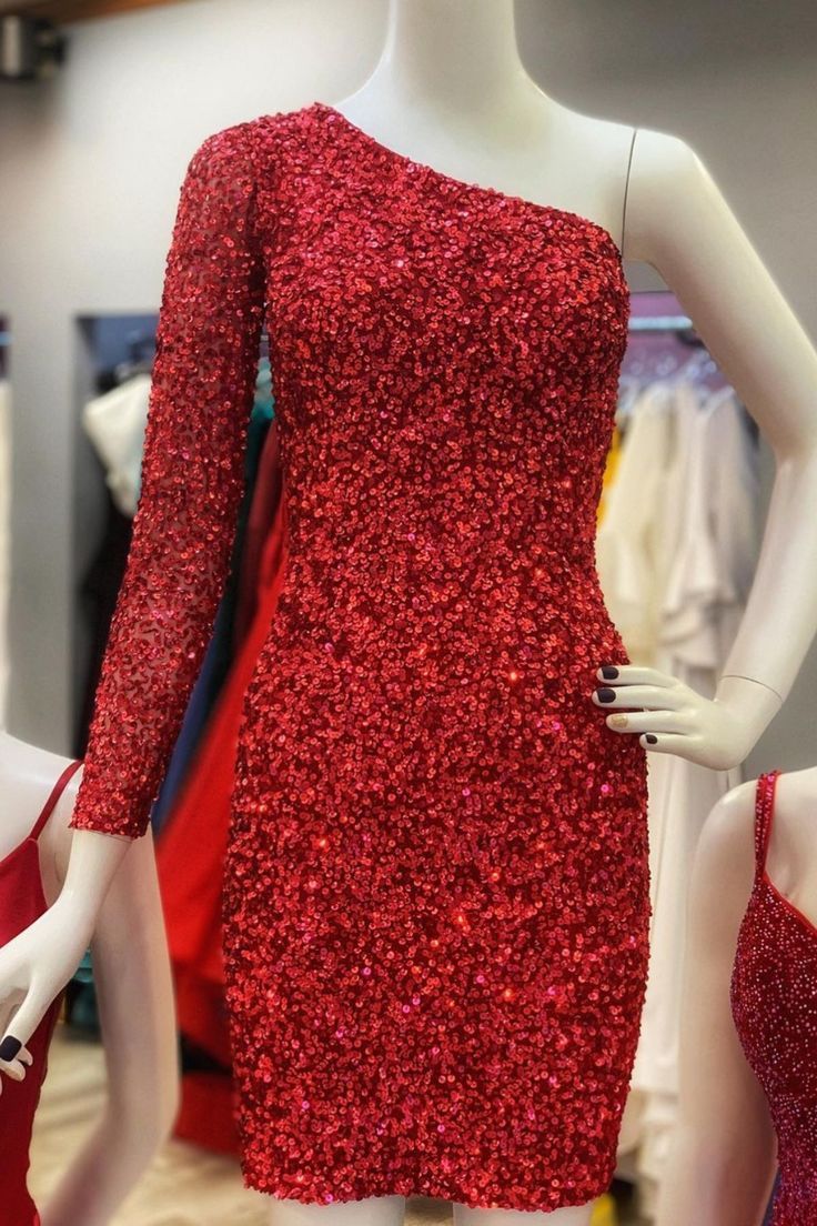 Sparkel Hot Pink Sequins Bodycon Homecoming Dress HZ1023