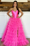 Black A Line Sweetheart Neck Layered Satin Tulle Long Wedding Guest Dress Evening Dress with Slit HZ1023