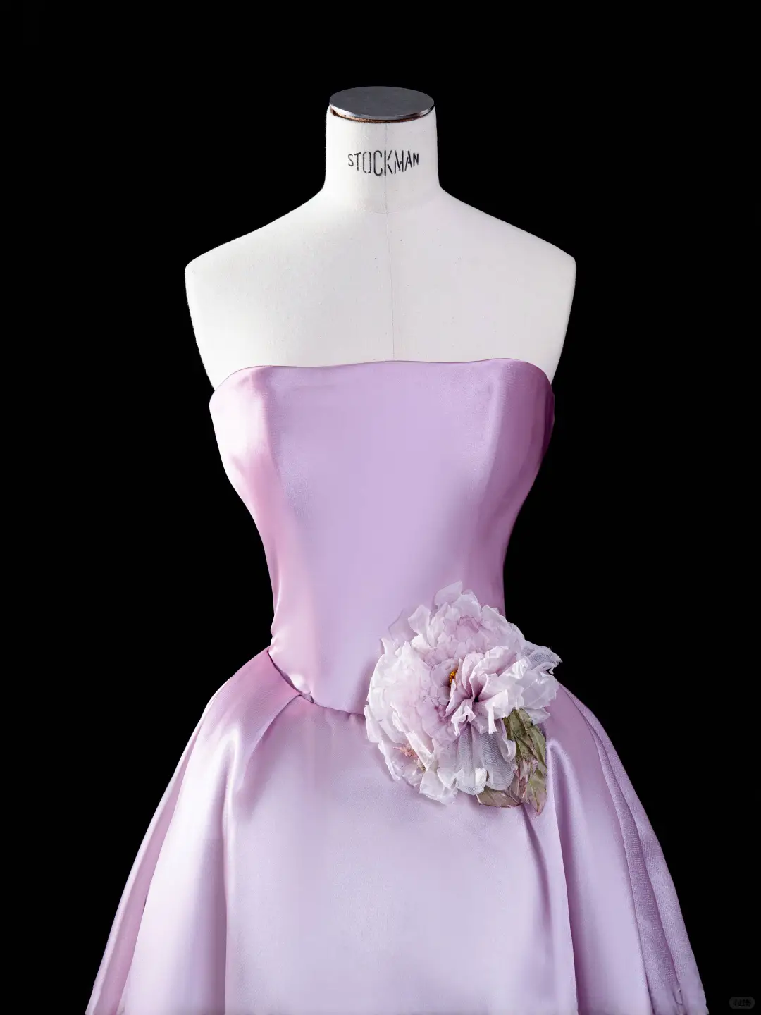 Pink Ombre A Line Strapless Flower Satin Party Dress Evening Dress HZ1023