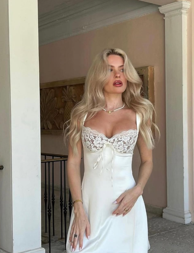 White A Line Straps Lace Satin Short Homecoming Dress Cocktail Dress HZ1023