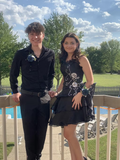 Black Chiffon Beaded Mini Satin Short Prom Dress Homecoming Dress HZ1023