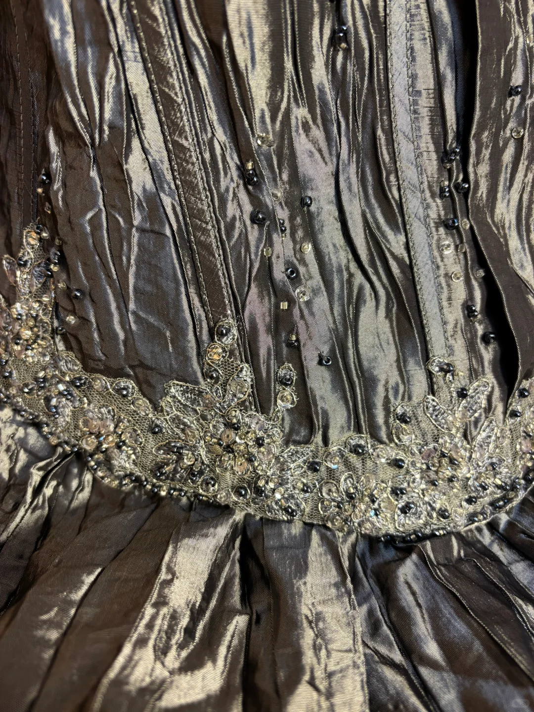 Vintage Grey A Line Sweetheart Neck Lace Satin Tulle Prom Dress Evening Dress Formal Dress HZ1023