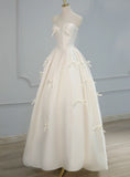 White A Line Sweetheart Neck Bow Satin Long Prom Dress Evening Dress HZ1023