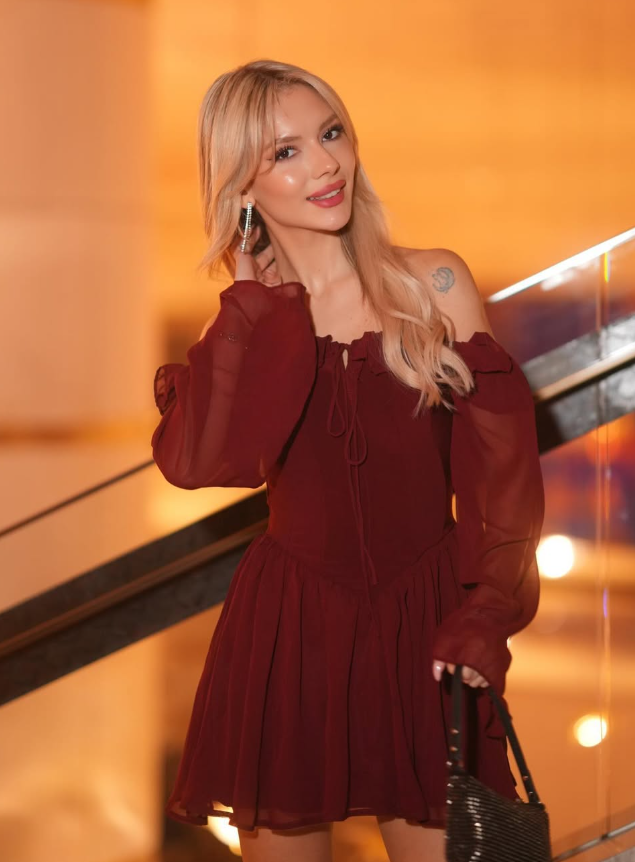 Burgundy A Line Long Sleeve Chiffon Short Homecoming Dress Cocktail Dress HZ1023