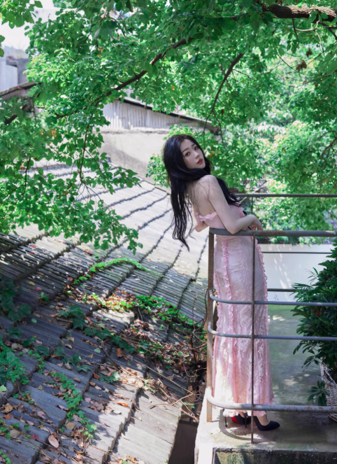 Pink Mermaid Strapless Bow Lace Long Party Dress Wedding Guest Dress HZ1023