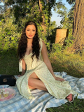 Bohemian Floral Midi Prom Dress Cute Yellow Party Dress HZ1023
