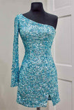 Sparkel Hot Pink Sequins Bodycon Homecoming Dress HZ1023