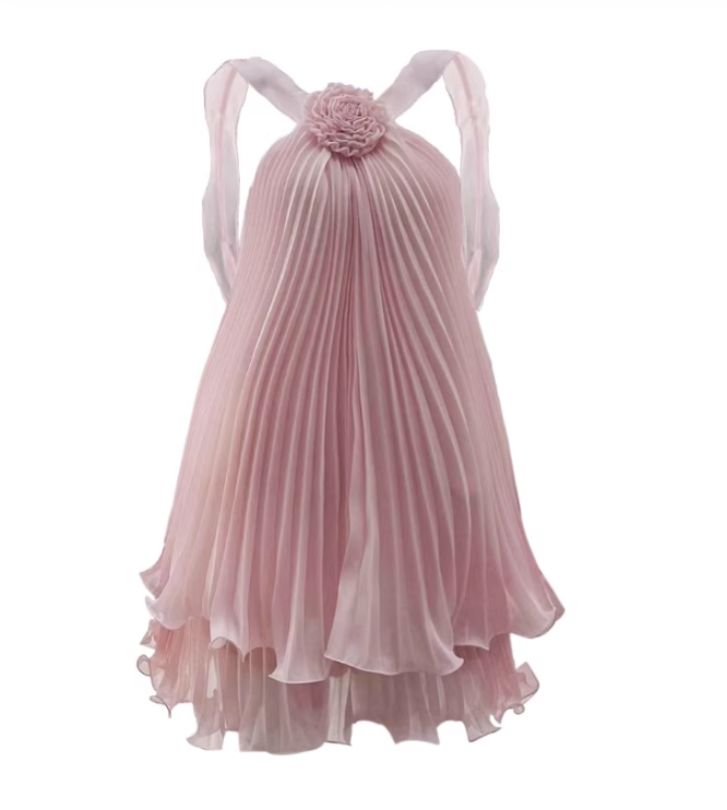 Cute A Line Halter Baby Blue Pleated Chiffon Short Homecoming Dress Birthday Dress HZ1023