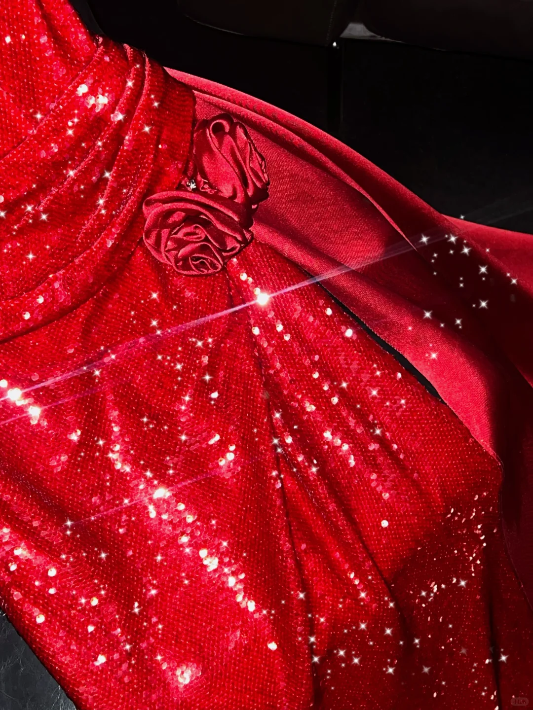 Sexy A Line V Neck Red Flower Sequin Satin Long Prom Dress Party Dress HZ1023