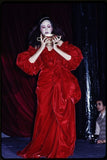 Vintage A Line Puff Sleeve Burgundy Velvet Long Party Dress Evening Dress HZ1023