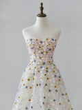 A Line Sweetheart Neck Tulle Lace Flower Long Prom Dress Formal Dress HZ1023