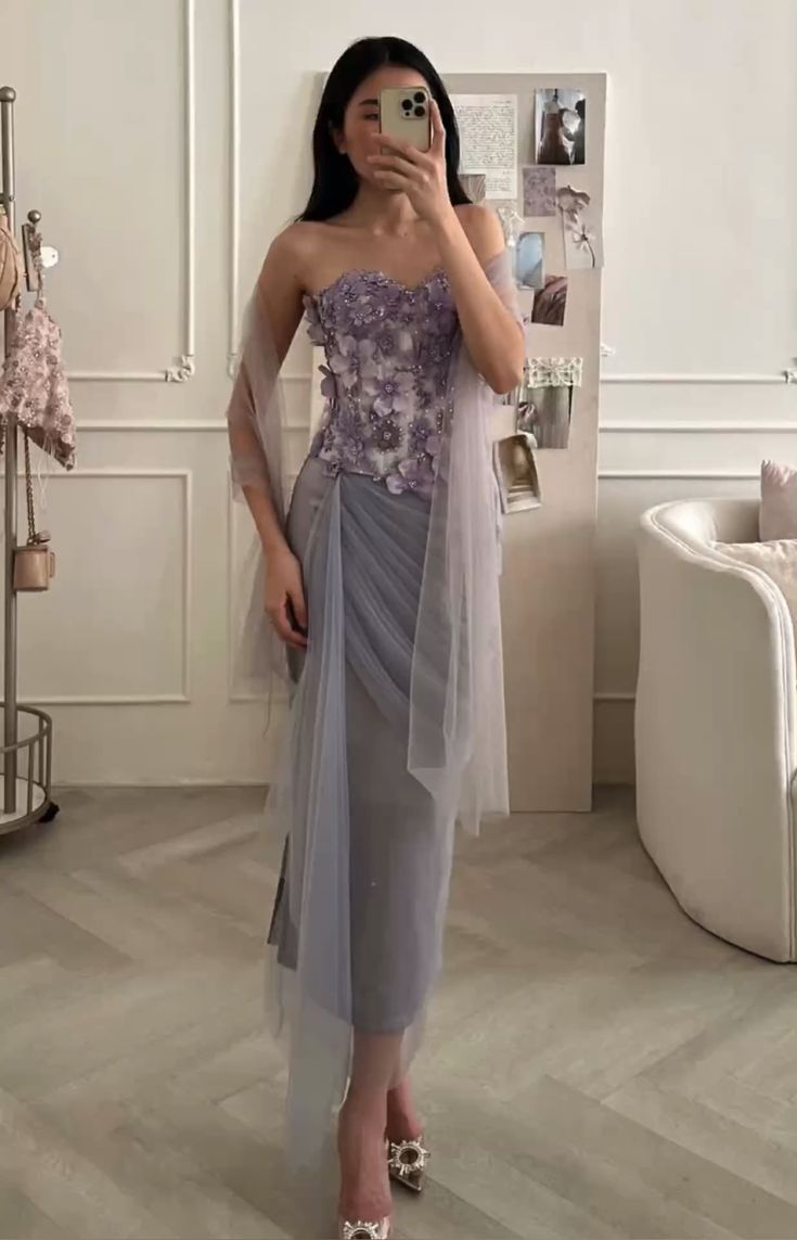Exquisite Purple Floral Sheath Sweetheart Neck Tulle Prom Dress Evening Dress Formal Dress HZ1023