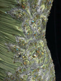 Vintage Mermaid Sweetheart Neck Appliques Green Satin Long Party Dress Evening Dress HZ1023