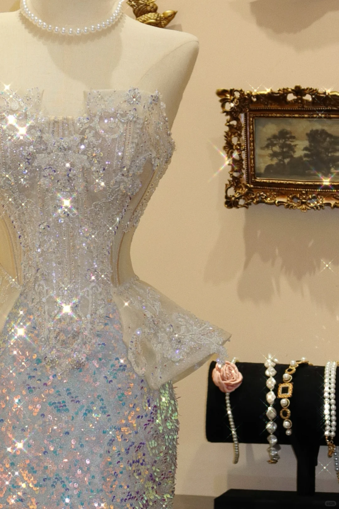 Shiny Exquisite Mermaid Strapless Sequin Long Prom Dress Party Dress Evening Dress HZ1023