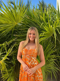 A-line Orange Prom Dress Fashion Party Evening Dress HZ1023