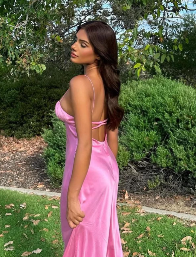 Backless Sapaghetti Straps Long Evening Gown Prom Dress HZ1023