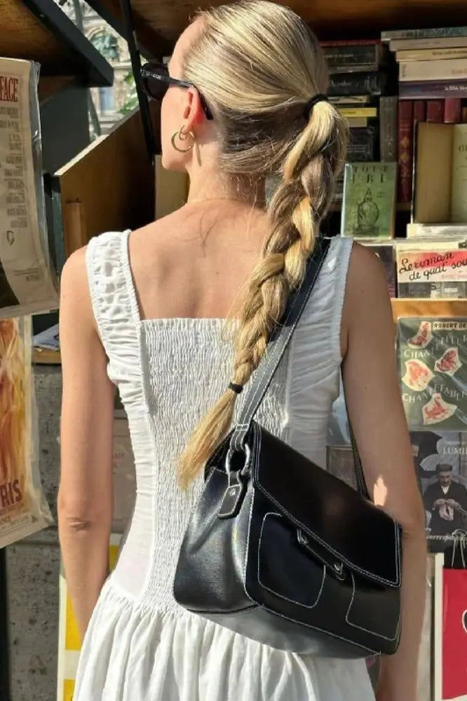 White Sequare Neck A Line Prom Dress Simple Evening Dress HZ1023