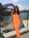 Charming Sheath Strapless 3D Floral Orange Satin Prom Dress Evening Dress HZ1023