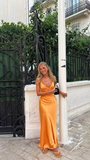 Simple Satin Long Prom Dress Party Dress HZ1023