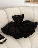 Cute A Line Sweetheart Neck Black Lace Tulle Short Homecoming Dress Birthday Dress HZ1023