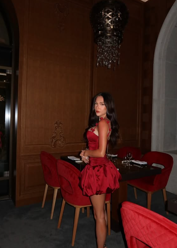 Burgundy Bow A Line Spaghetti Strap Satin Short Homecoming Dress Birthday Dress HZ1023