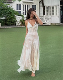Elegant A Line Spaghetti Strap Print Floral Satin Long Party Dress Wedding Guest Dress HZ1023