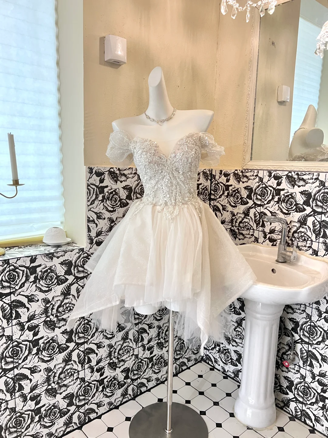 Gorgeous A Line Off the Shoulder Beaded Sequin Tulle Short Homecoming Dress Cocktail Dress HZ1023