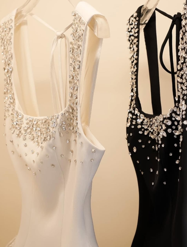 Classic Black Shiny Rhinestone A Line Straps Satin Short Homecoming Dress Cocktail Dress HZ1023