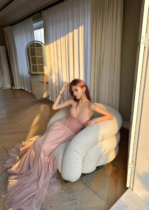 Pink Princess A Line Sweetheart Neck Tulle Lace Long Prom Dress Party Dress Birthday Dress HZ1023