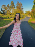 A-Line Sequare Neck Floral Layered Long Prom Dress With Slit Elegant Formal Evening Dress HZ1023