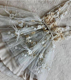 Lace Homecoming Dress V neckline Short Homecoming Gown HZ1023