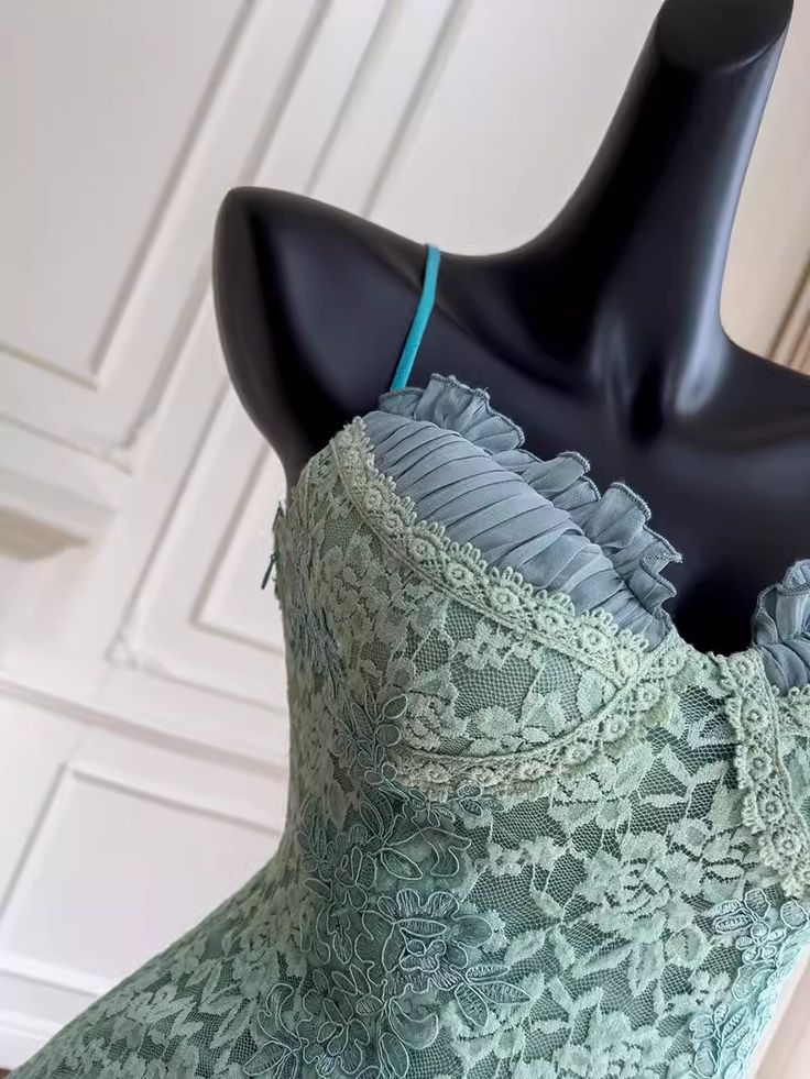 Barbie Raquel A Line Spaghetti Straps Green Lace Short Outfit Homecoming Dress HZ1023