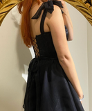 Cute A Line Off the Shoulder Black Satin Chiffon Short Homecoming Dress Evening Dress HZ1023