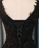 0210,black mini evening dresses sleeveless women dress v-neck tulle fashion dresses applique beaded homecoming HZ1023
