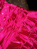 Barbie Pink Cute A Line Halter Beaded Layered Satin Short Homecoming Dress Party Dress HZ1023
