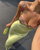 Beautiful Green Applique Long Evening Dress Prom Dress HZ1023