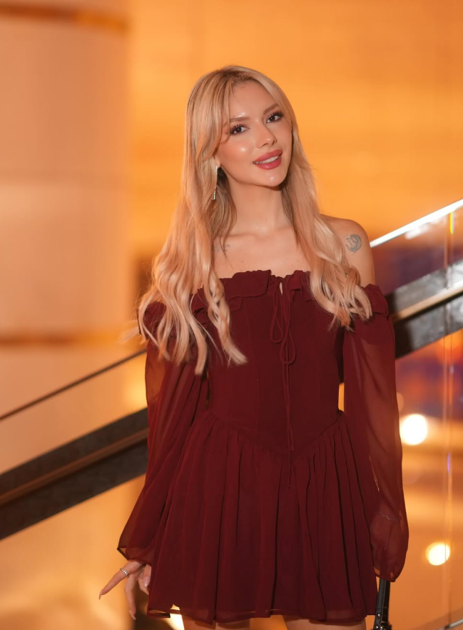 Burgundy A Line Long Sleeve Chiffon Short Homecoming Dress Cocktail Dress HZ1023