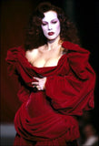 Vintage A Line Puff Sleeve Burgundy Velvet Long Party Dress Evening Dress HZ1023