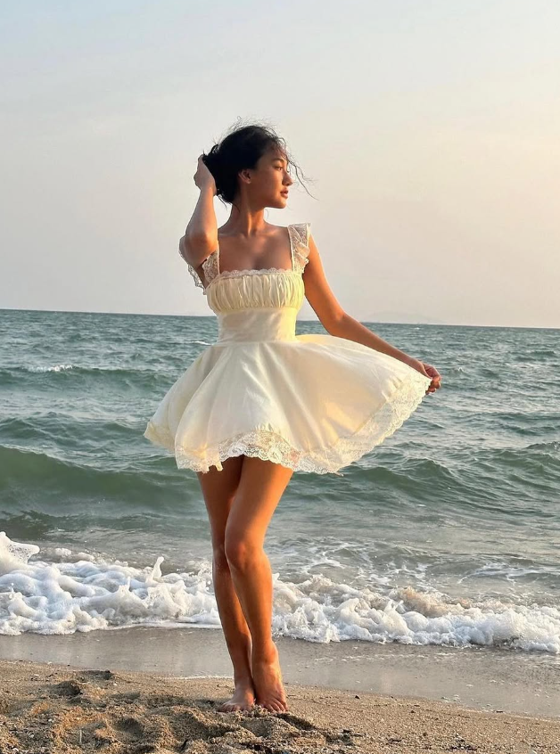 Cute A Line Straps Lace Satin Short Homecoming Dress Birthday Dress HZ1023