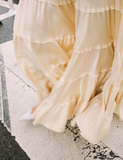 Simple A Line Spaghetti Strap Light Champagne Satin Evening Dress Party Dress HZ1023