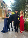 Red Exquisite Beaded Ruffle Flowy Chiffon Formal Party Dress Prom Dress Date Dress HZ1023