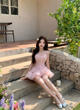 Pink A Line Strapless Appliques Tulle Short Homecoming Dress Cocktail Dress HZ1023