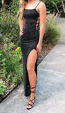 Black Long Prom Dresses,Strapless Mermaid Evening Dresses,Sparkle Tight Prom Dresses , HZ1023