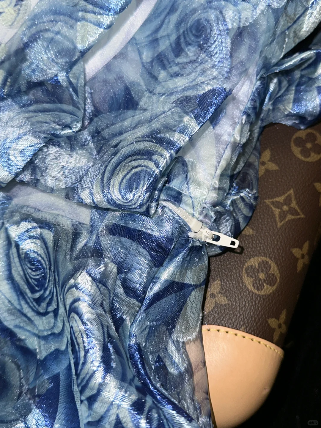 Cute A Line Straps Blue Print Flower Tulle Short Homecoming Dress Cocktail Dress HZ1023