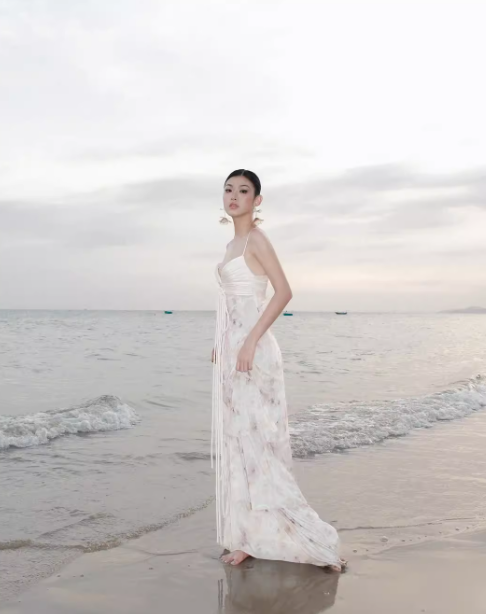 Elegant A Line Spaghetti Strap Print Floral Satin Long Party Dress Evening Dress HZ1023