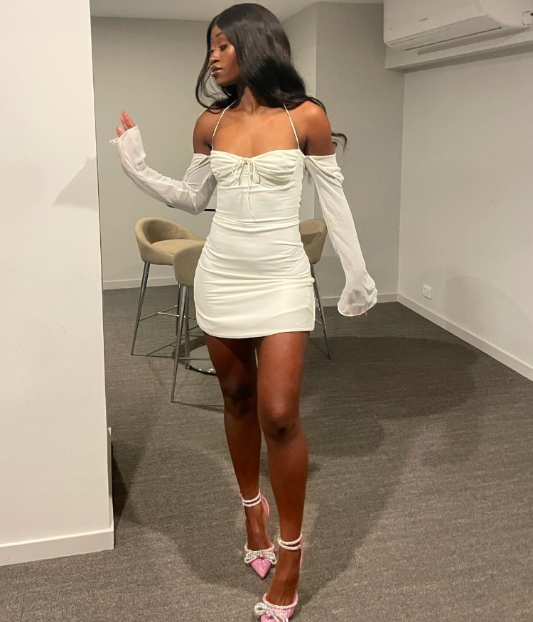 Sexy Birthday Dress Short Bodycon White Long Chiffon Prom Dress HZ1023