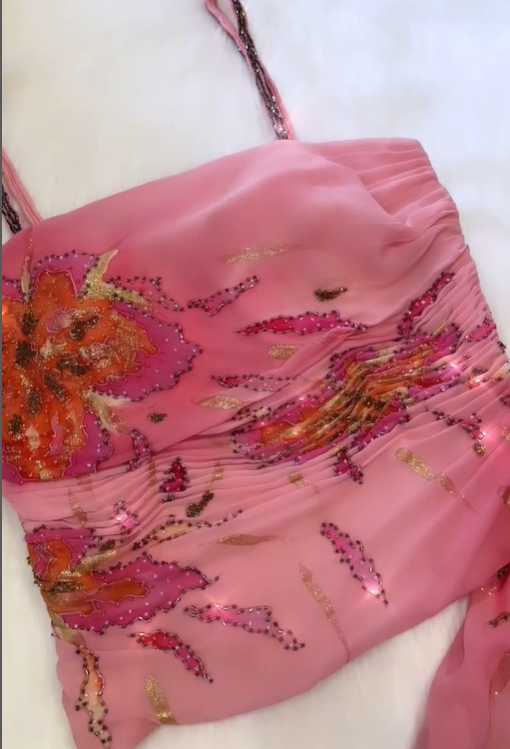 Vintage A Line Spaghetti Straps Two Piece Pink Chiffon Short Party Dress Homecoming Dress HZ1023
