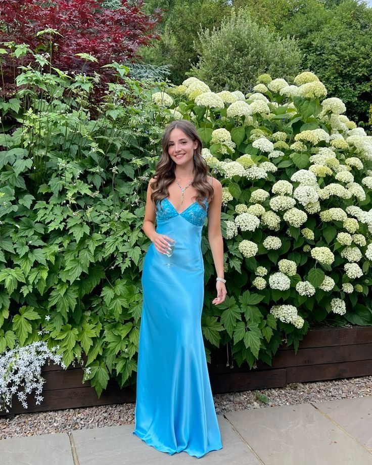 Blue Backless Mermaid Satin Long Evening Prom Dress HZ1023